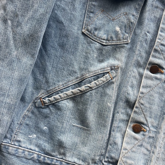 Vintage Blue Bell Maverick Jacket Adult 46 Blue Light Wash Trucker Denim 70s - Picture 6 of 14